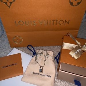 Louis Vuitton sterling silver lock necklace